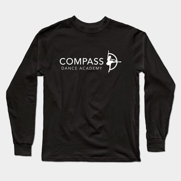 Classic Logo in White Long Sleeve T-Shirt by Compass Dance Academy